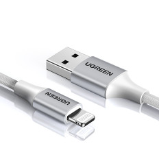 Kabelkabel i USB-ett skydd - iPhone Lightning MFI 1.5m - silver