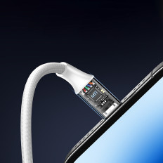 Kabelkabel i USB-ett skydd - iPhone Lightning MFI 1.5m - silver