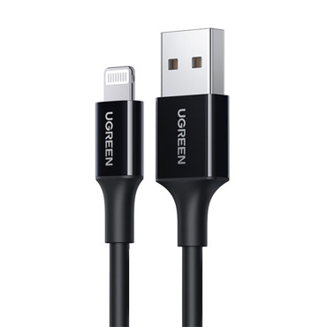 Cabo USB-A Cable - iPhone Lightning MFI 2.4A 1M - Preto