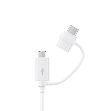 Cable Samsung Combo USB-A kabel - Micro USB in USB-C 1.5m - bela