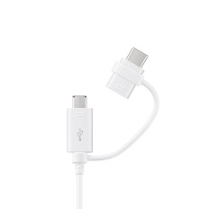Kabel Samsung Combo USB-A-kabel - Micro USB och USB-C 1.5m - vit