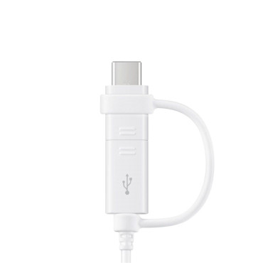 Kabel Samsung Combo USB-A-kabel - Micro USB och USB-C 1.5m - vit