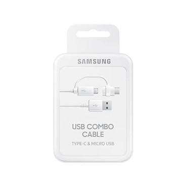 Kaabel Samsung Combo USB-A kaabel - Micro USB ja USB-C 1.5m - valge