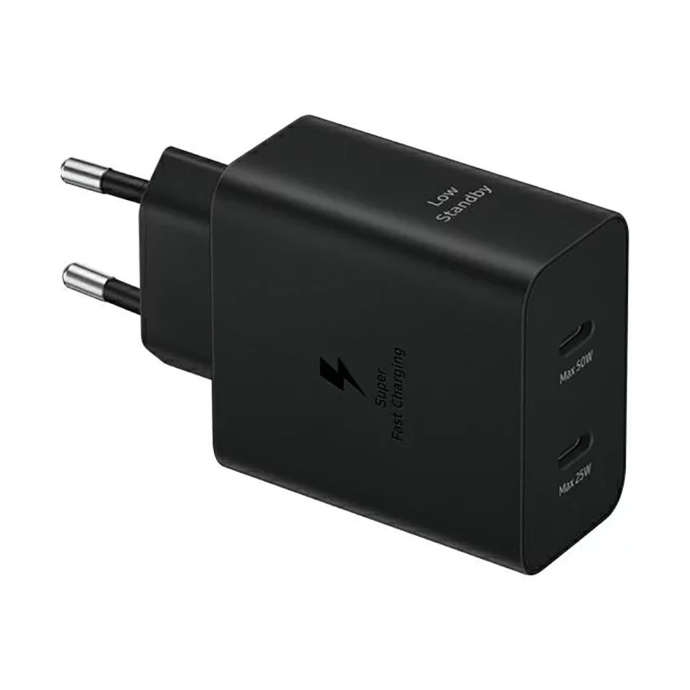 Samsung Power Adapter Duo 2x USB-C 50W - Svart