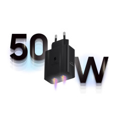 Samsung Power Adapter Duo 2x USB-C 50W - Svart