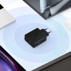 Samsung Power Adapter Duo 2x USB-C 50W - Svart