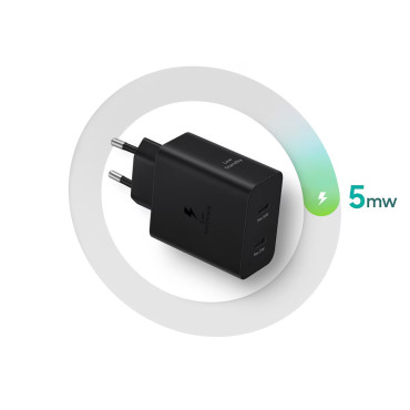 Samsung Power Adapter Duo 2x USB-C 50W - Svart