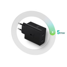 Samsung Power Adapter Duo 2x USB-C 50W - Svart