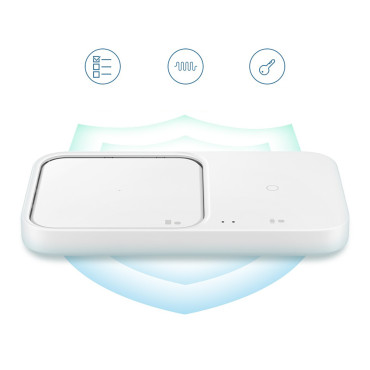 Chargeur Samsung Chargeur sans fil Duo Induction 15W + Chargeur de réseau et câble - Blanc