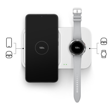 Laddare Samsung Trådlös laddare Duo Induktion 15W - Vit