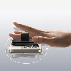 Portafoglio da portafoglio magnetico Magsafe con un supporto e manico per dito - nero