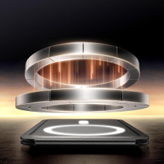 Μαγνητικό πορτοφόλι πορτοφόλι χαρτοφυλακίου Magsafe με στάση και λαβή για το δάχτυλο - μαύρο