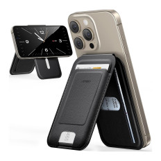 Magnetische Wallet MagSafe-kaart Portemonnee met standaard - zwart