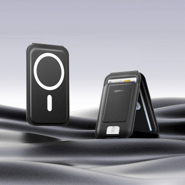 Μαγνητικό πορτοφόλι πορτοφόλι χαρτοφυλακίου με βάση - μαύρο