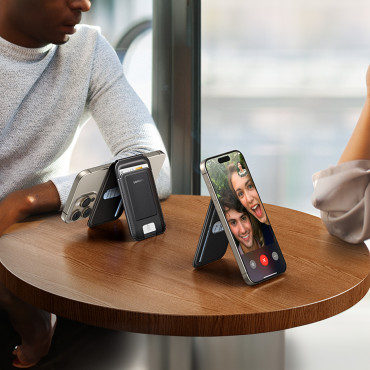 Μαγνητικό πορτοφόλι πορτοφόλι χαρτοφυλακίου με βάση - μαύρο