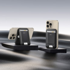 Magnetische Wallet MagSafe-kaart Portemonnee met standaard - zwart