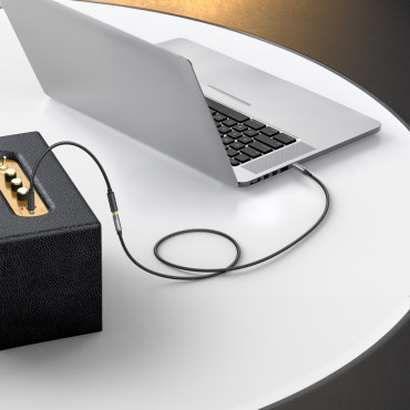 AUDIO MINI JACK PREDAJ 3.5mm 5m - striebro