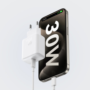 USB-C PD 30W QC SFC - bijeli mrežni punjač