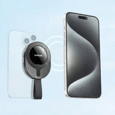 Magnetni ročaj na telefonu 4.7-7 '' s sesalnimi skodelici za ogledalo - črna