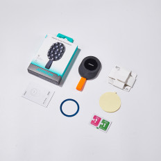 Poignée magnétique au téléphone 4,7-7 '' avec ventouses sur le verre miroir - noir et orange