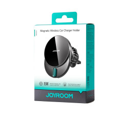 Magnetische handgreep aan de telefoon met een 15W-inductielader op een geruite vliegtuig - zwart