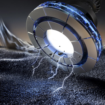 Magnetic handle on the phone with a 15W induction loader on a checkered aircraft - black