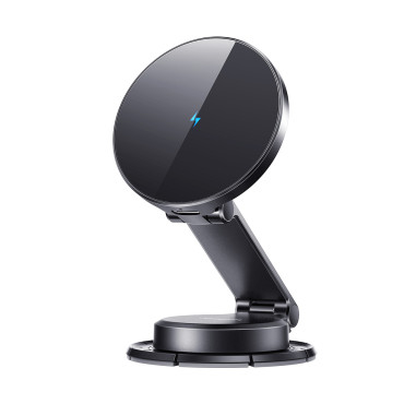 Porte-voiture magnétique sur le téléphone avec un chargeur d'induction de 15W - Noir