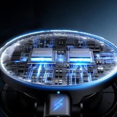 Μαγνητική κάτοχος αυτοκινήτου στο τηλέφωνο με φορτιστή επαγωγής 15W - μαύρο