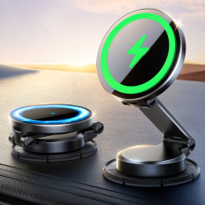 Magnetilise auto hoidja telefoniga 15W induktsioonlaadijaga - must