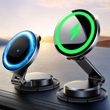 Magnetilise auto hoidja telefoniga 15W induktsioonlaadijaga - must