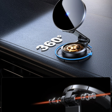 Μαγνητική κάτοχος αυτοκινήτου στο τηλέφωνο με φορτιστή επαγωγής 15W - μαύρο