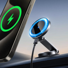 Magnetwagenhalter auf dem Telefon mit einem 15W-Induktionsladegerät - Schwarz