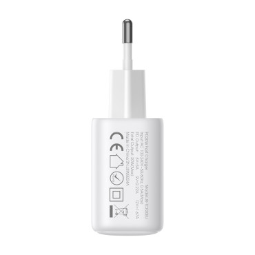 Carregador de rede 2x USB-C 20W PD QC 3.0 - Branco