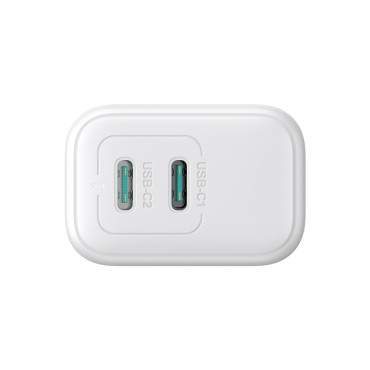 Carregador de rede 2x USB-C 20W PD QC 3.0 - Branco