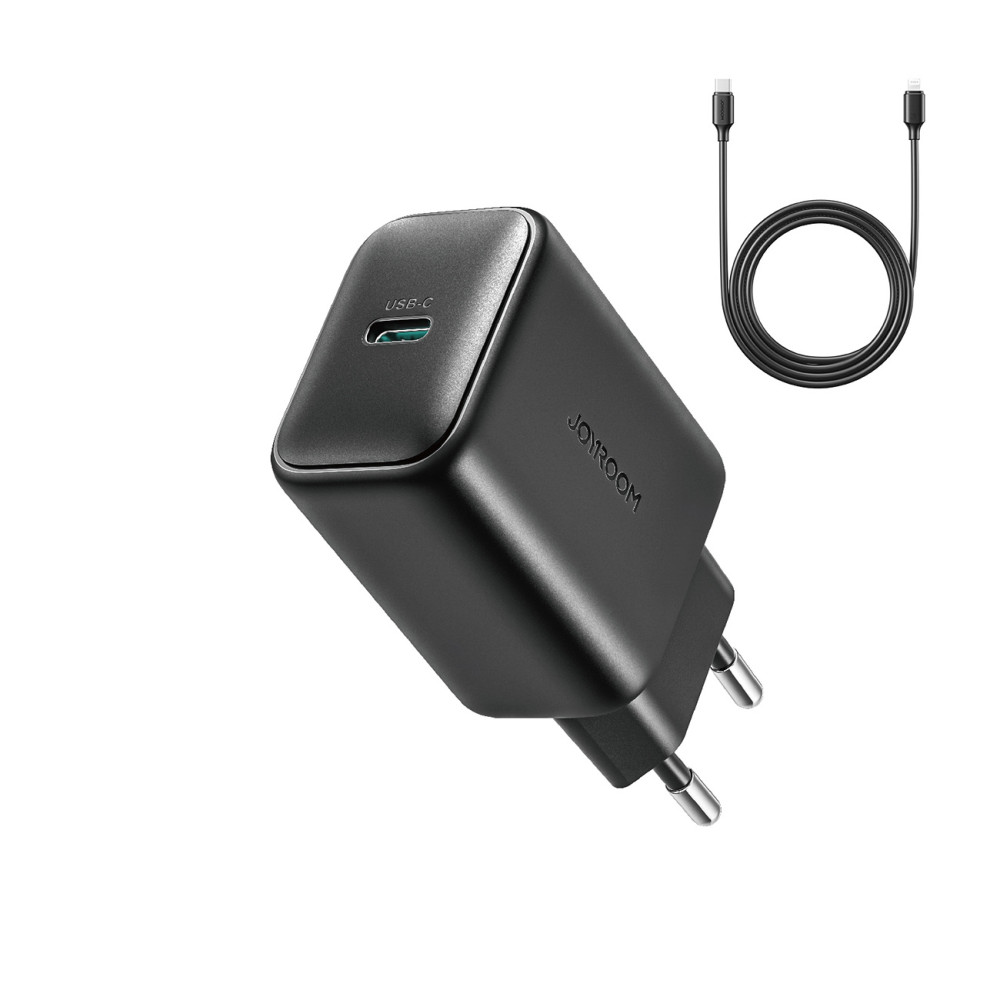 Hálózati rakodó USB-C 25W SFC PPS PD + USB-C 1M kábel - fekete