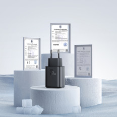 Nätverkslastare USB-C 25W SFC PPS PD + USB-C 1M-kabel - Svart