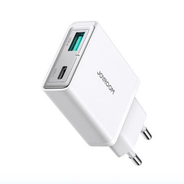 Carregador de rede pequeno e supercienka 20w USB-A USB-C - Branco