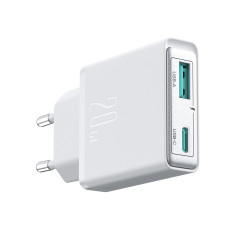 Carregador de rede pequeno e supercienka 20w USB-A USB-C - Branco