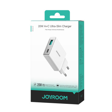 Mali in supercianik omrežja polnilnik 20W USB-A USB-C-WHITE