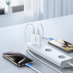 Chargeur de réseau Petit et SuperCienka 20W USB-A USB-C - Blanc