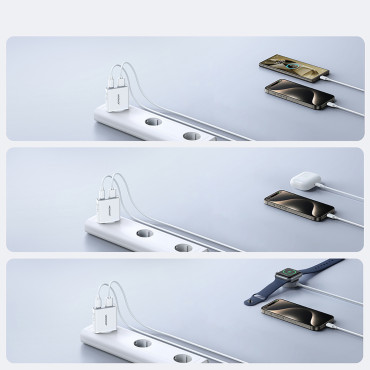 Klein- und Supercienka-Netzwerk-Ladegerät 20W USB-A USB-C - Weiß