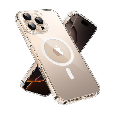 Geval Classy Clear Magnetic Case op iPhone 16 Pro - Transparant