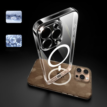 Geval Classy Clear Magnetic Case op iPhone 16 Pro - Transparant
