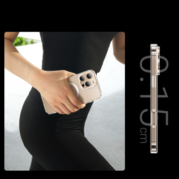 Geval Classy Clear Magnetic Case op iPhone 16 Pro - Transparant