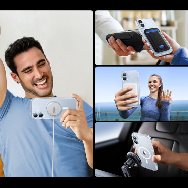 Case Classy Cleear Magnetic case on iPhone 16 Plus - Transparent