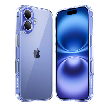 Caja con clase Clea Clear protectora en iPhone 16 Plus - Transparente