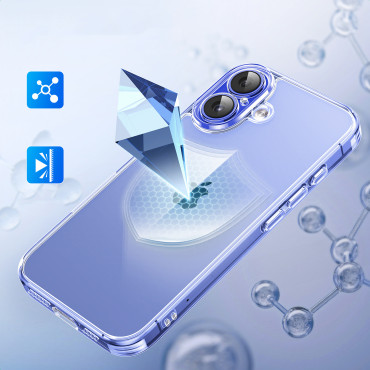 Caja con clase Clea Clear protectora en iPhone 16 Plus - Transparente