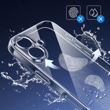 Caja con clase Clea Clear protectora en iPhone 16 Plus - Transparente