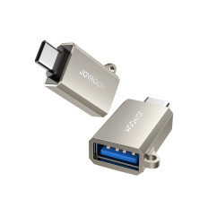 Adattatore USB-C (maschio) - USB-A (femmina) con un occhio guinzaglio - argento