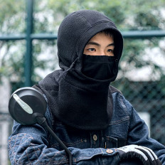 Balaclava ao ar livre à prova de vento impermeável polar - preto